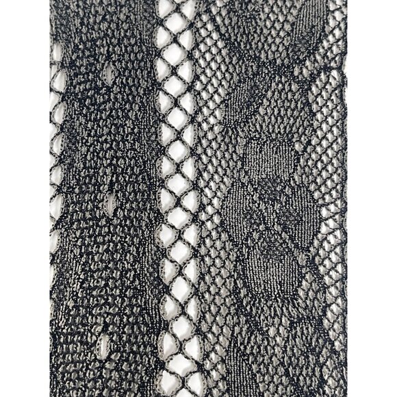New MeMoi Legwear Fashion Tights Stockings Feminine Net Lace Charcoal Gray M/L - Picture 3 of 4